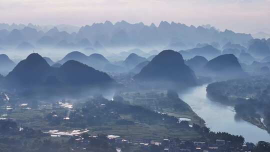 桂林漓江桂林山水水墨意境