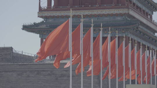 天安门红旗飘扬 国庆 祝福祖国