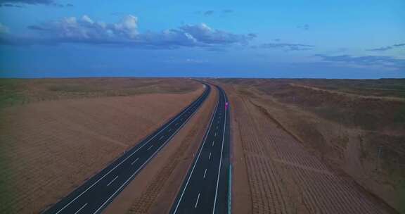 中国基建新疆沙漠公路HDR航拍