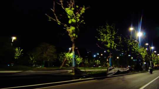 城市马路夜景汽车窗外的风景视频素材