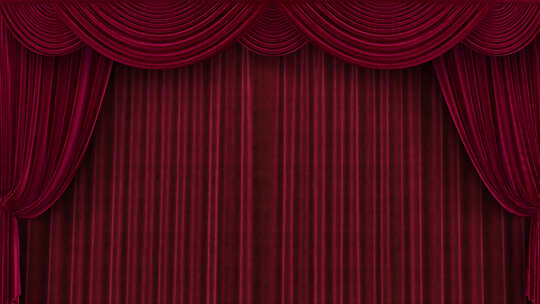 天鹅绒红色剧院窗帘以Alpha通道打开