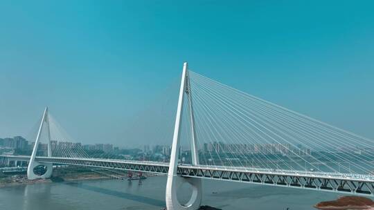 重庆白居寺大桥蓝天航拍视频素材模板下载