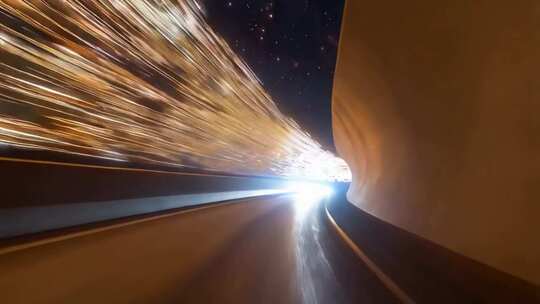 隧道内光线穿梭画面