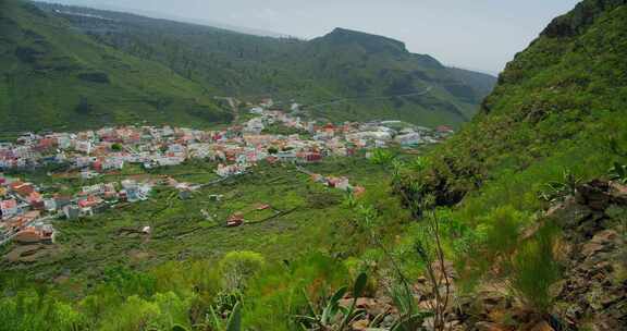 村庄，山谷，植被，特内里费岛