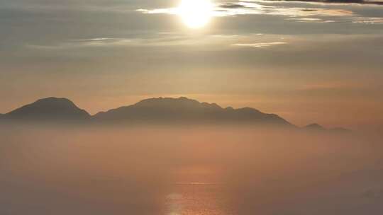 惠州双月湾傍晚夕阳航拍