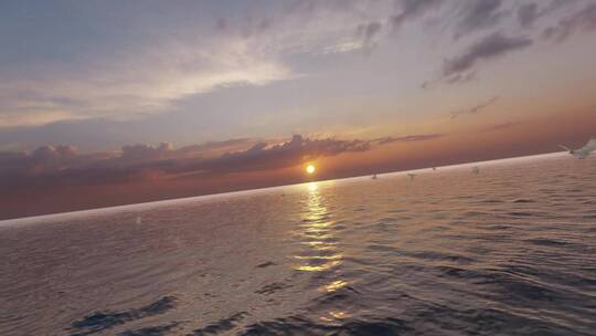 黄昏海面 日落海面视频素材模板下载