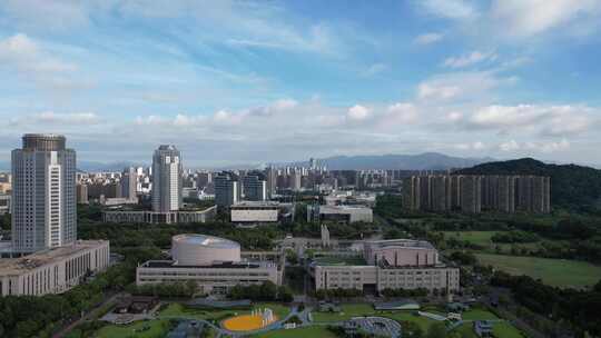 浙江台州市民文化广场航拍视频素材模板下载