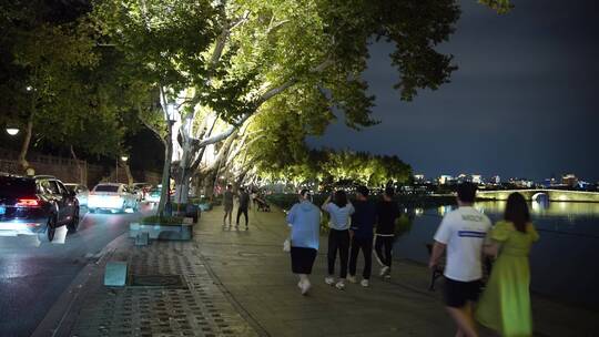 杭州西湖景区断桥夜景视频素材模板下载