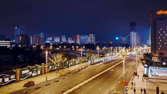 昆明CBD北京路夜景航拍