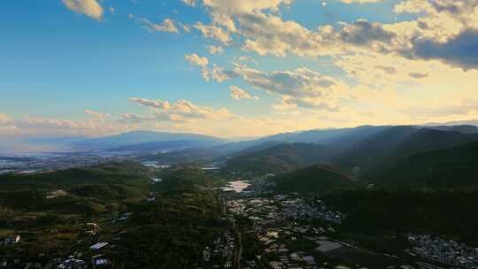 山村田园风光俯瞰