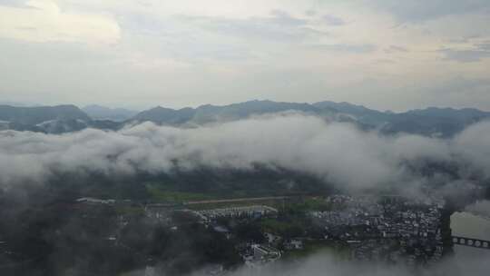 (4k)安徽省黄山市齐云山云海群山意境航拍