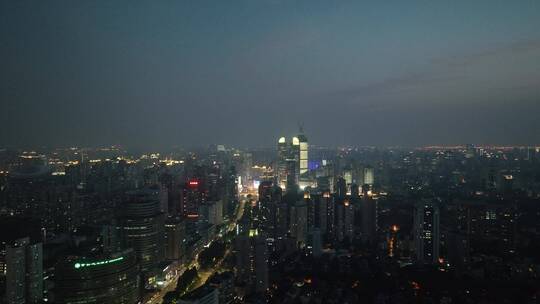 上海徐家汇夜景航拍