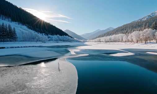 唯美新疆阿勒泰雪景