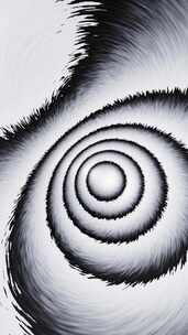 垂直视频黑白抽象移动圆圈波浪走马灯