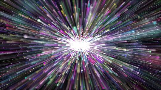 唯美梦幻彩色粒子光线绽放流星背景视频素材