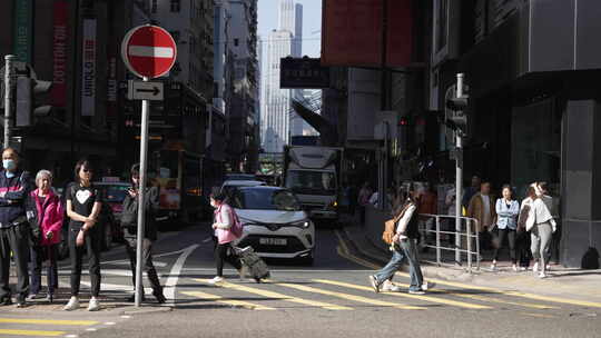 香港铜锣湾马路街景