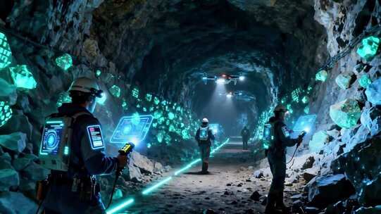 科技采矿新能源矿石AI智能矿场