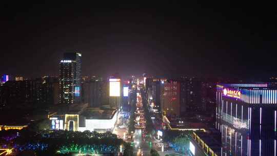 河北邯郸城市夜景灯光交通航拍 (36)