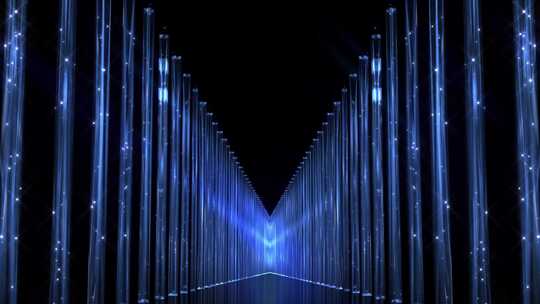 蓝色光线隧道背景素材