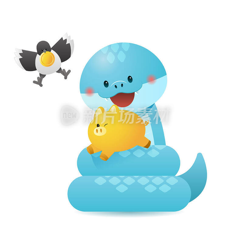 蛇和猪在一起很开心