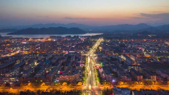 北京怀柔城市夜景航拍延时