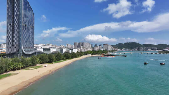 航拍海南三亚湾