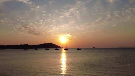 大海日落晚霞夕阳风景实拍