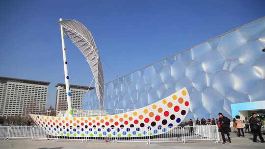北京奥林匹克公园 水立方视频素材模板下载