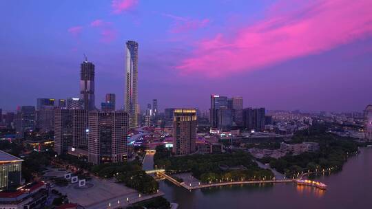 苏州金鸡湖夜景航拍