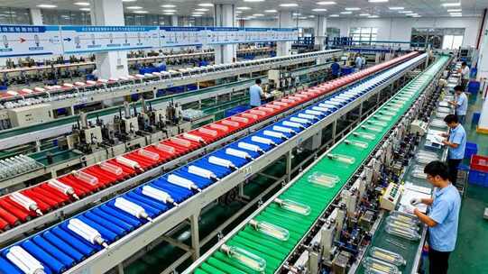 工厂生产线工人作业场景