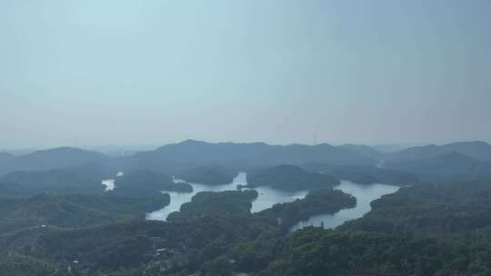 惠州市惠城红花湖景区航拍森林山川湖泊风景