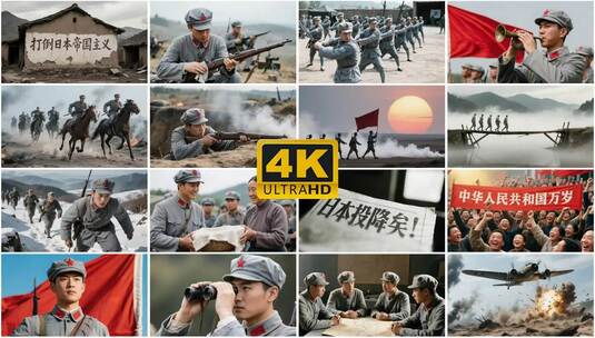 抗战胜利80周年红军长征侵华战争抗日战争高清在线视频素材下载