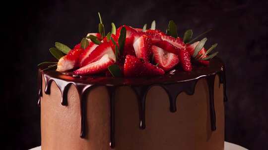 草莓巧克力蛋糕视频素材模板下载