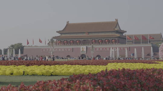 天安门红旗飘扬 国庆 祝福祖国