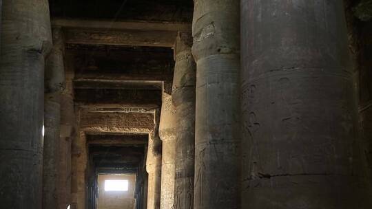 古埃及神庙的石柱大厅视频素材模板下载
