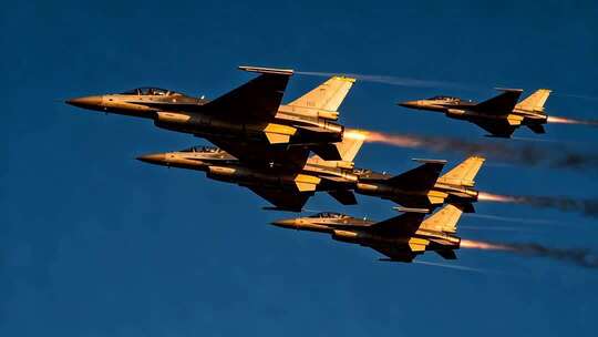多架战斗机编队飞行