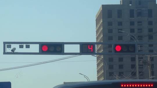 交通岗红绿灯倒计时红灯停违章抓拍交通执法