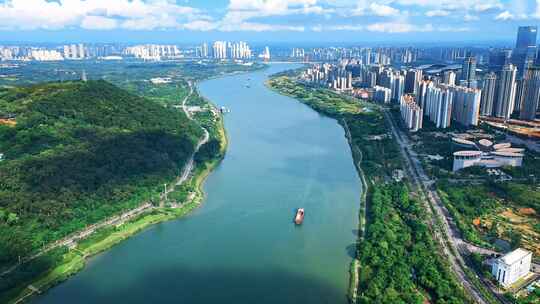 广西南宁市城市风光航拍