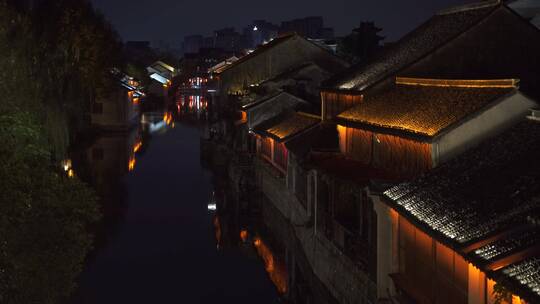 浙江湖州南浔古镇百间楼江南水乡夜景