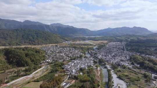 安徽西递宏村皖南秋色徽派建筑村落日出