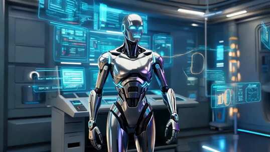 科技感实验室中的机器人