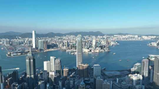 香港维多利亚港航拍香港城市建筑风光风景