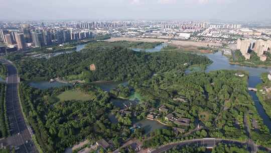 浙江绍兴镜湖国家城市湿地公园航拍 (8)视频素材模板下载