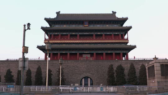 北京前门城楼背面特写视频素材模板下载