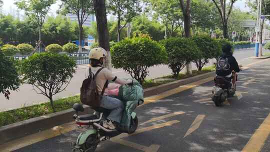 城市街景红绿灯实拍