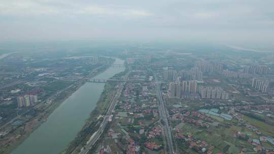 湖南省衡阳市珠晖区耒水城市风光4k