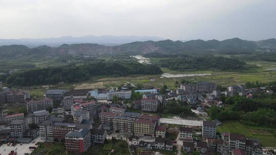 航拍城市风光建筑高楼夜景灯光交通车辆