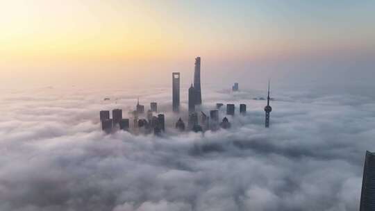 上海日出 上海平流雾 上海高度 陆家嘴