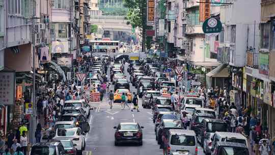 香港街道维多利亚港城市空境4K画质