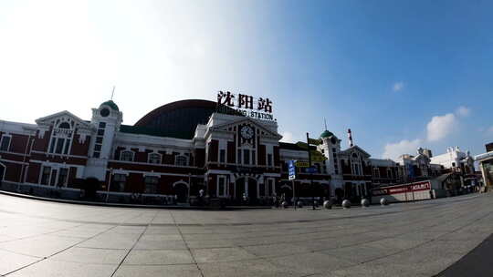 延时摄影 沈阳火车站人流 城市发展视频素材模板下载